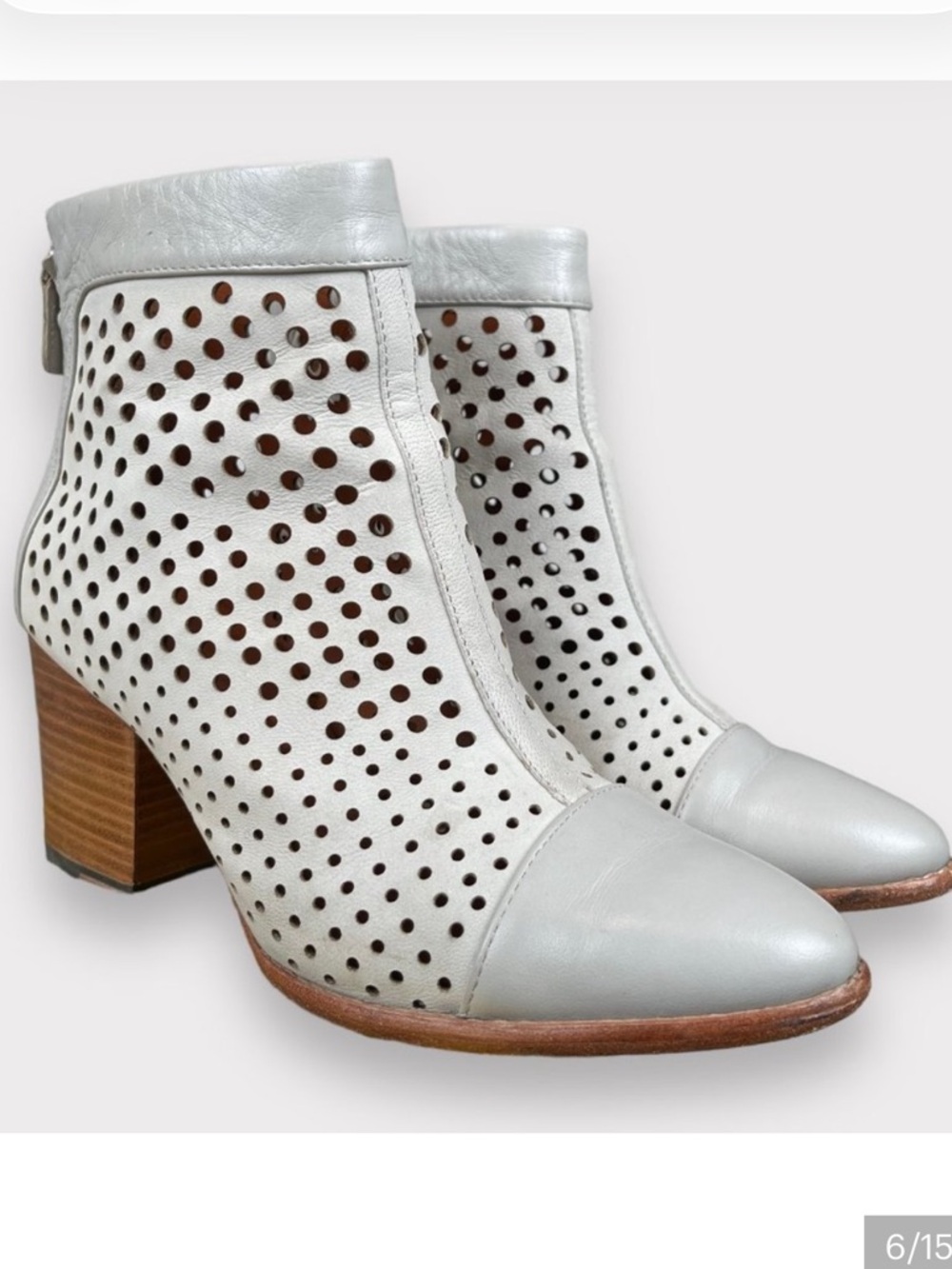 Rebecca Minkoff Laser Cut Leather Block Heel Booties